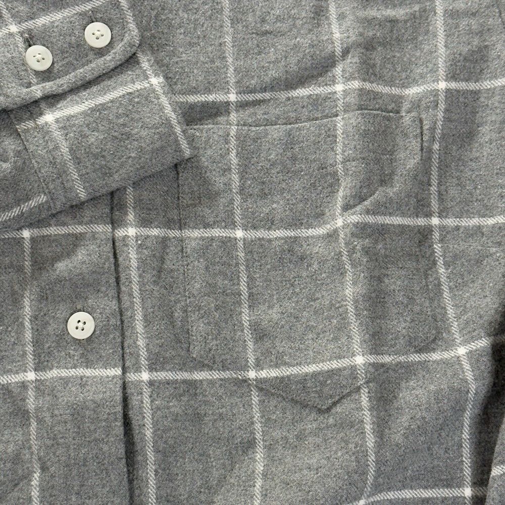 UNTUCKit Women's Size 2 Windowpane Plaid Flannel Gray White Shirt NWOT Button Up - Picture 4 of 11